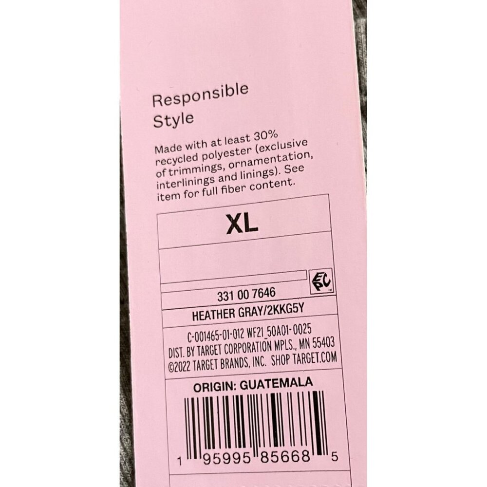 WIld Fable Womens XL Crop Top Gray Ribbed Form Fitting Short Sleeve Shirt - Picture 7 of 8